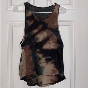 Neutral tie dye tank top